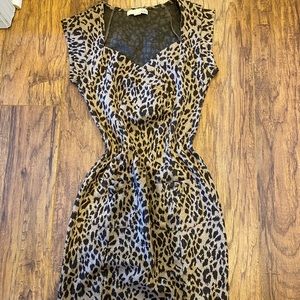 Vintage retro pinup style leopard print dress